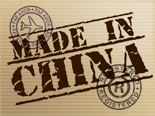 Made in China stamp shows Chinese products produced or fabricate — Stock Photo, Image