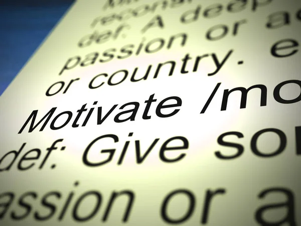 Motivate definition concept means to incite or excite and energi — Stock Photo, Image