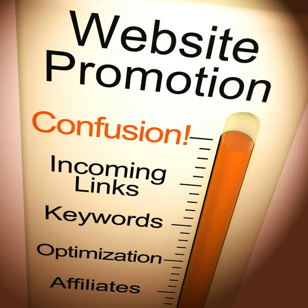 Website promotion confusing the difficulty of internet marketing — Stock Photo, Image