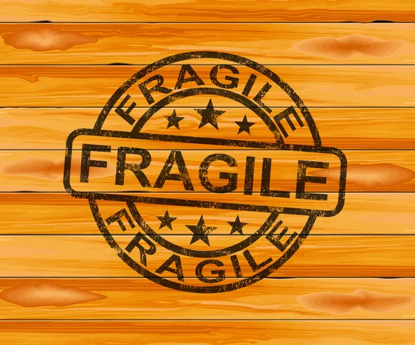 Timbro fragile significa maneggiare con cura ed essere attenti - 3d illustr — Foto Stock