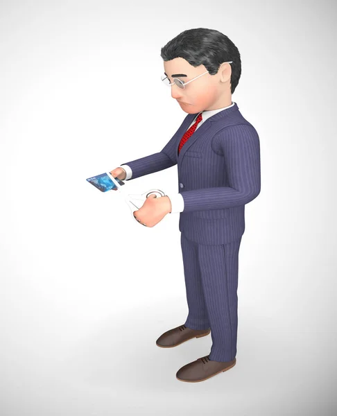 Κοπή μιας πιστωτικής κάρτας για να ακυρώσει τις δαπάνες και να σταματήσει το χρέος-3D — Φωτογραφία Αρχείου