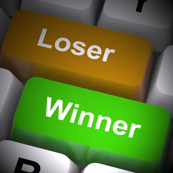 Win oder Winner-Konzept-Ikone bedeutet Sieg in einem Wettbewerb — Stockfoto