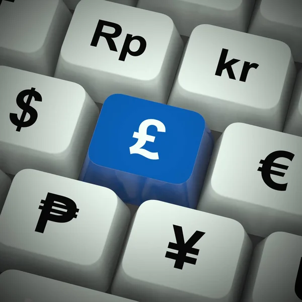 British pound sign concept depicts United Kingdom currency and f — Stock Photo, Image