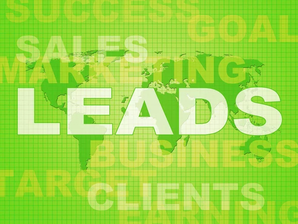 Sales leads concept betekent dat je doelen krijgt om te converteren via een f — Stockfoto
