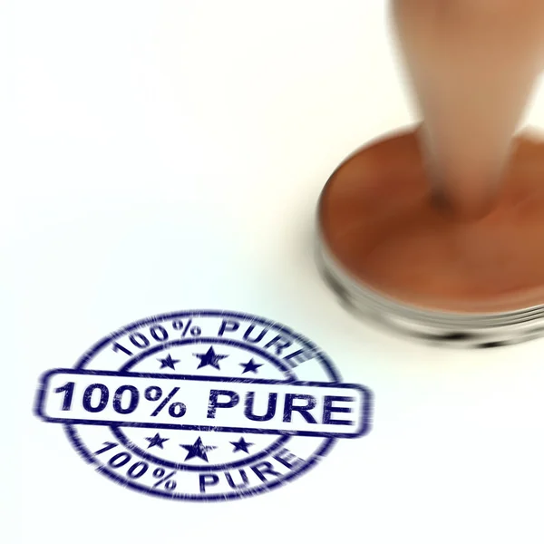 Carimbo 100% puro significa completamente certificado natural - 3d illustra — Fotografia de Stock