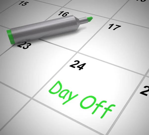 Dia de folga marcado no calendário como tempo livre - ilustração 3d — Fotografia de Stock