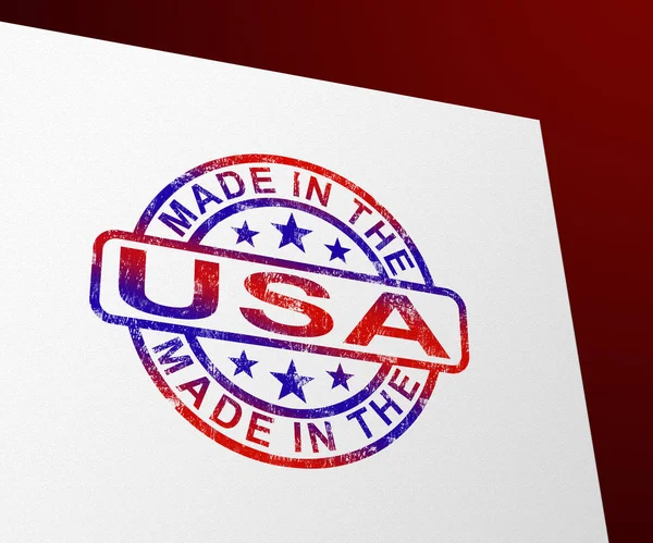 Made in the USA stamp shows American products produced or fabric — Stock Photo, Image