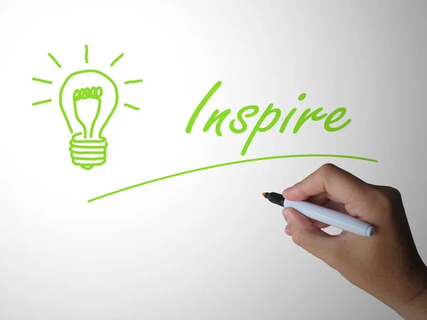 INSPIRE koncepció ikon azt jelenti, hogy motiválja valaki stimulálásával ex — Stock Fotó
