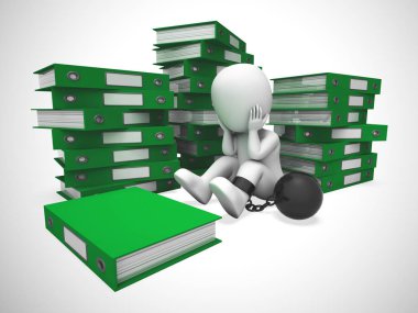 Overworked adam çok fazla proje var ve yorgun - 3d illust