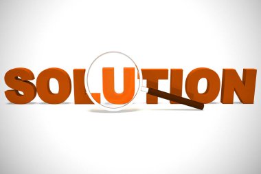 Çözüm kavramı simgesi, bir sorunu çözme ve çözme anlamına gelir 