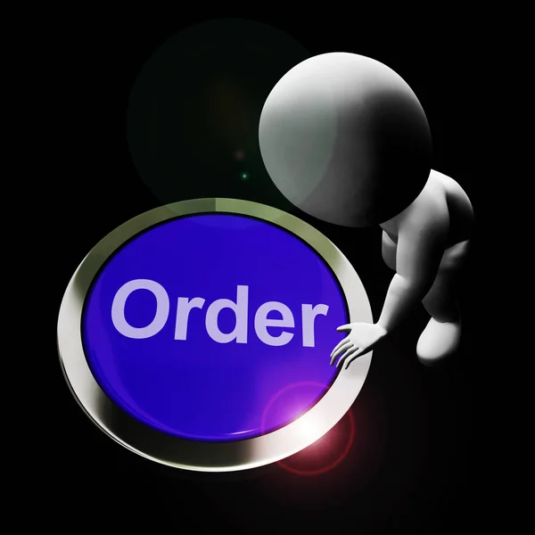 Order online means ordering through the web for e-commerce store — Stock Photo, Image