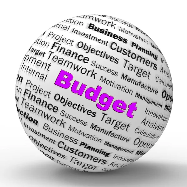 财务预算概念图标显示帐户规划 - 3d illu — 图库照片