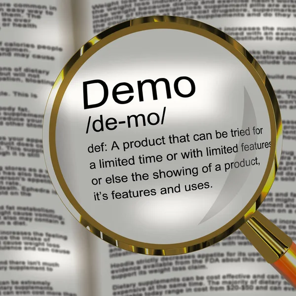 Demosymbol zur Demonstration einer Produkt-Beta-Software - 3D-Illustratio — Stockfoto