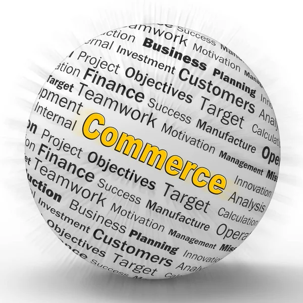 Ícone conceito de comércio mostra a indústria comercial e venda - 3d — Fotografia de Stock
