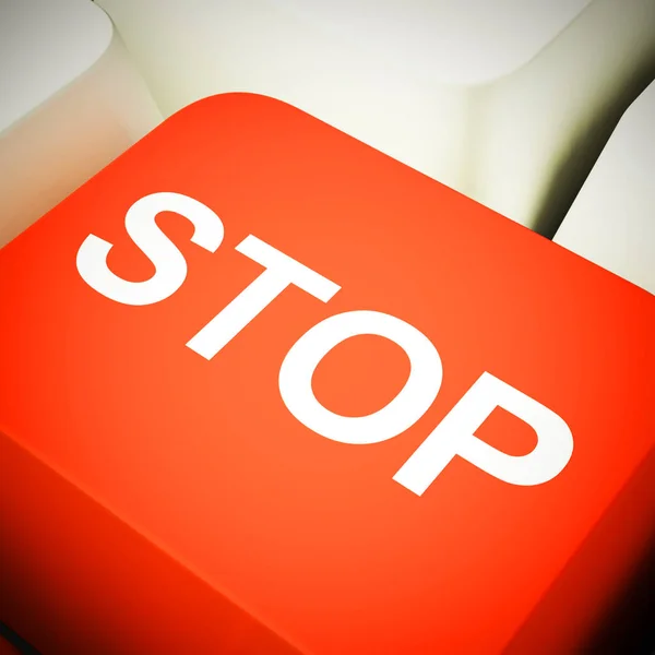 Stop concept icon means hold quit or cease - 3d illustration — Stock Photo, Image