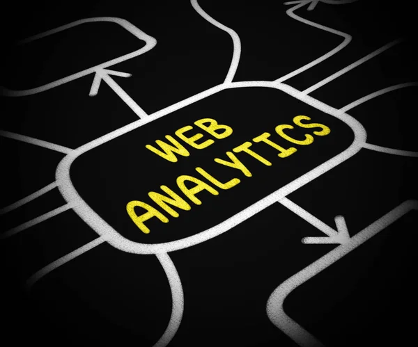 Web Analytics bedeutet Untersuchung von Geschäftsdaten. einen Bericht über — Stockfoto