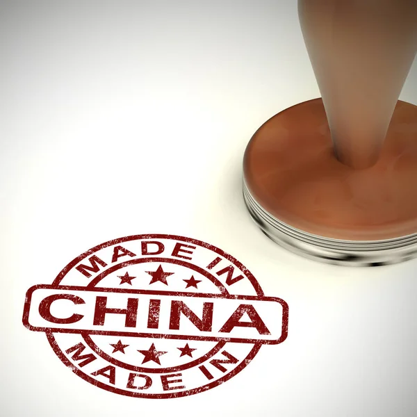 Made in China stamp shows Chinese products produced or fabricate — Stock Photo, Image