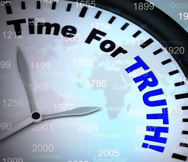 Tiempo para la verdad significa decisiones honestas y éticas - 3d illustrat — Foto de Stock