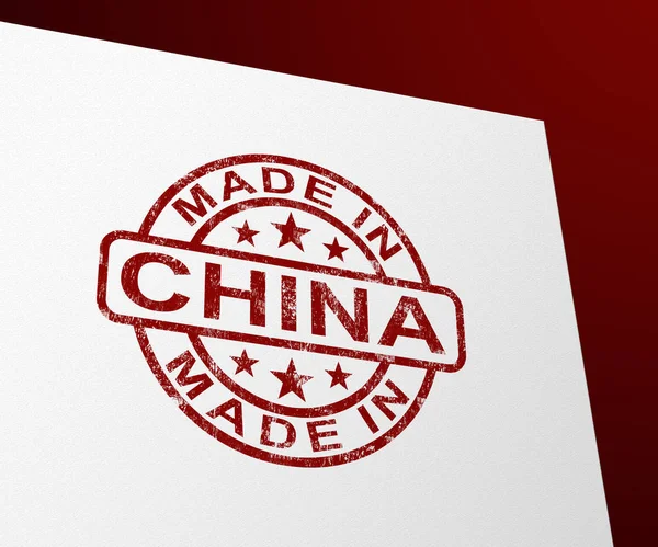 Made in China Stempel zeigt chinesische Produkte produziert oder hergestellt — Stockfoto
