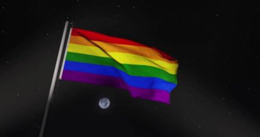Lgbt veya Lgbtq Gay Sağ Sancak Gökkuşağı Bayrakları Dalgalanıyor. Homoseksüellik ve Cinsel yönelim için Özgürlük ve Eşitlik Sembolü - 30fps Video 4k