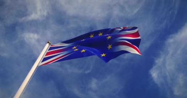 Brexit Bandeira Acenando Representações Deixar Campanha Para Sair Uma Decisão — Vídeo de Stock