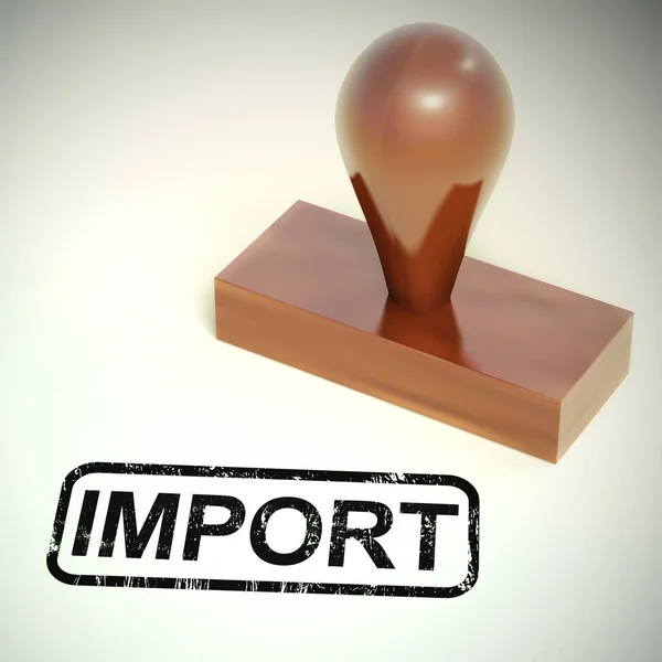 进口概念图标意味着为业务进口货物 - 3d illu — 图库照片