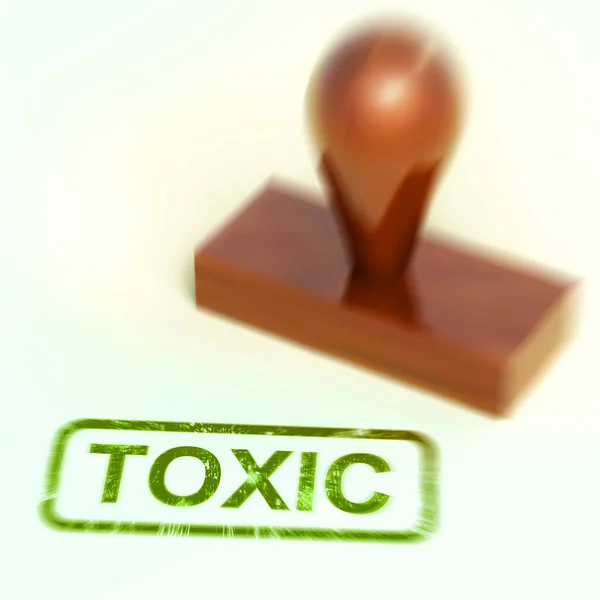 Toxic stamp means poisonous deadly and harmful - 3d illustration — Stockfoto