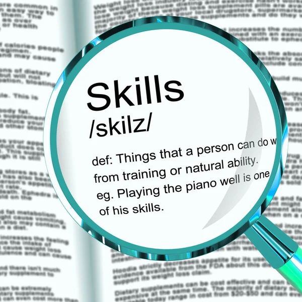 Skill or skills means expertise and KNOWHOW to be proficient - 3 — Stock Photo, Image