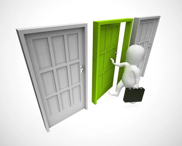 Opportunity Knocks at the door of chance and good luck - 3d illu — Stock Photo, Image