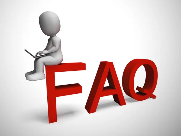 Faq symbol icon means answering questions to help support users — Stock Photo, Image