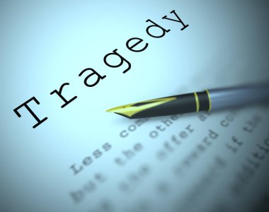 Trajedi konsepti ikonu felaket ve felaket anlamına gelir - 3