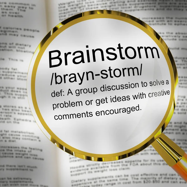 Brainstorm concept icon means having a meeting to deliberate on — Stock Photo, Image