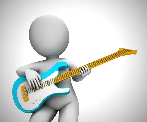 ロックンロールやインでリードギタリストによって使用されるエレキギター — ストック写真