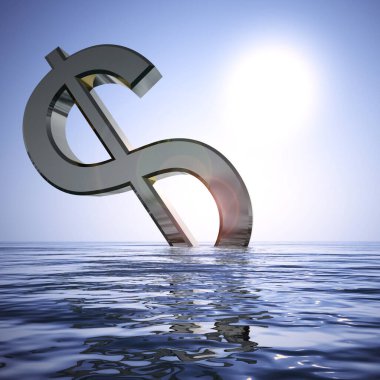 Dolar işareti kavramı simgesi çok fazla fon veya tasarruf anlamına gelir - 3d ill