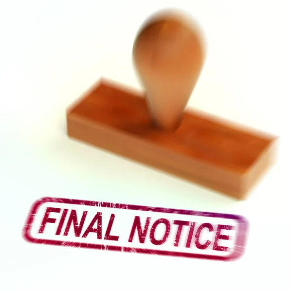 Final notice warning means caution as final payment or bill over — Stock Photo, Image