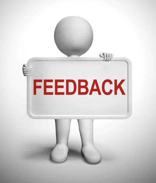 Ícone conceito de feedback significa dar uma resposta como crítica ou — Fotografia de Stock