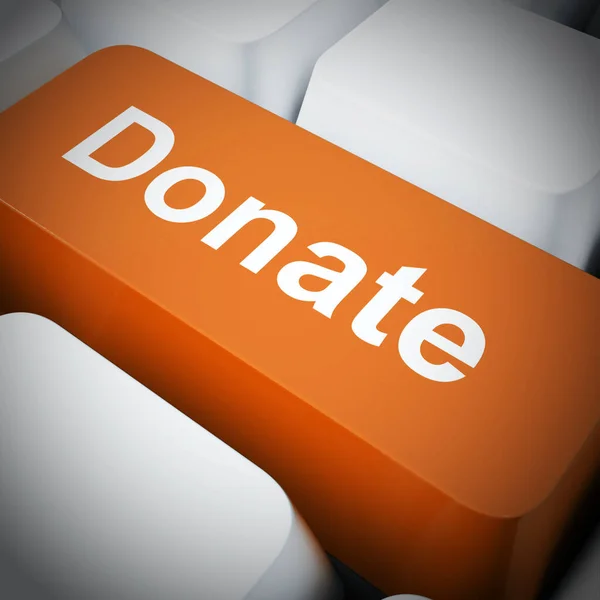 Donate button concept icon demonstrates charity and gift-giving — Stock Photo, Image