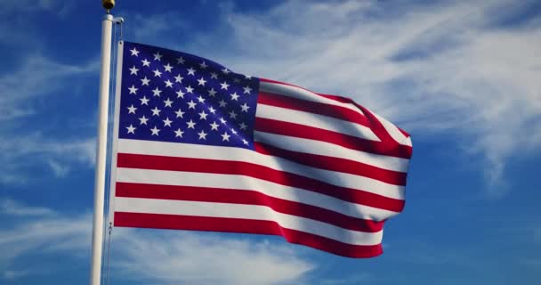 American Flag Waving United States America Shows Independence National Patriotism — Stock Video