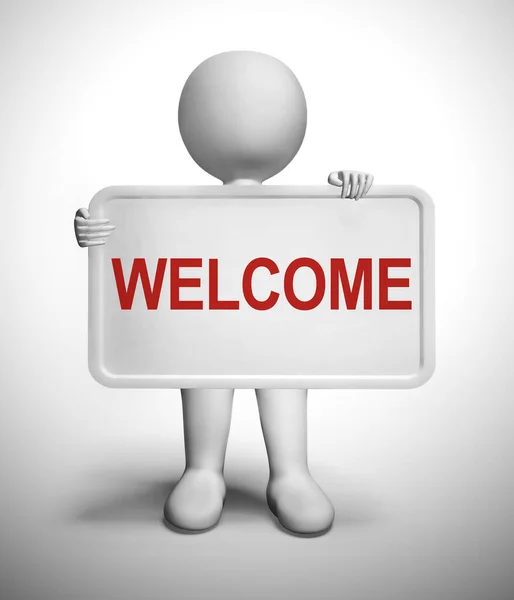 Welcome sign as a hello or acknowledgement to new customers - 3d — Stock Photo, Image