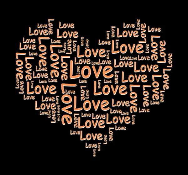 Ikona koncepcji miłości oznacza, że Uwielbiam Cię i jestem Pozdrawiam-3D ilustrat — Zdjęcie stockowe
