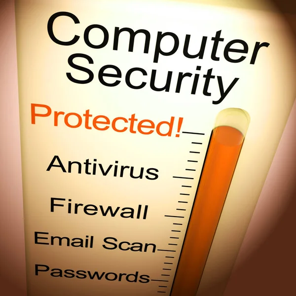 Cibersegurança ou criptografia de segurança do computador para proteger contra um — Fotografia de Stock