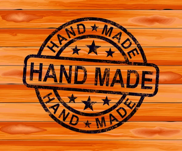 Handmade stamp means products crafted by an artisan - 3d illustr — Stock Photo, Image