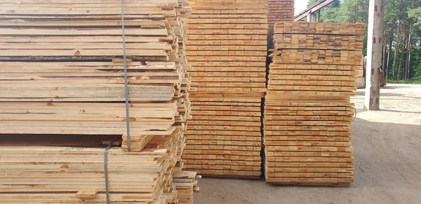 Fresh Wooden Studs Lumber Yard — Stock Photo, Image