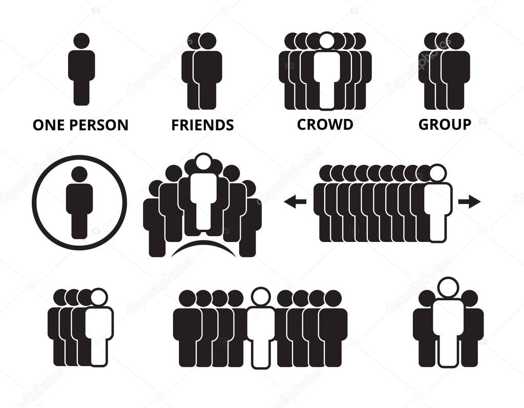 crowd team symbols. business people figures group