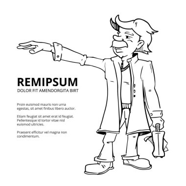 Otostop iş adamı. Çalışan adam bir arabayı durdur