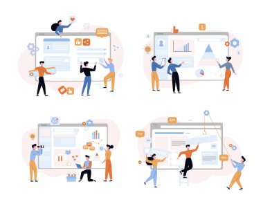 Web geliştirme ve analitik vektör çizimleri ayarlandı