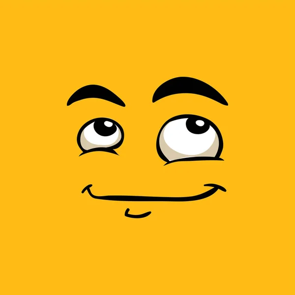 Söt avatar, drömmande emoji platt vektor illustration — Stock vektor