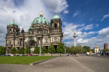 Berlin, Almanya 'daki Berlin Katedrali' nin manzarası