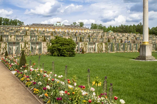 View of the Palace of Sanssouci royal summer palace of Frederick the Great King of Prussia, Germany