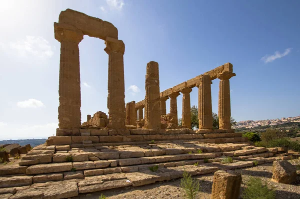 Görög Juno Temple Templomok Völgyétől Agrigento Olaszország — Stock Fotó